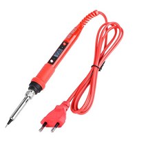 80W LCD 납땜 인두 키트 온도 조절 220110V 납땜 용접 공구 땜납 제거 펌프 팁 세라믹 히터 전기인두 전동공구 전기납땜 땜질, 80W 110V US+Red