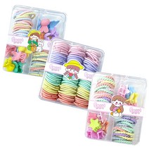 여아 무매듭 무팁 안아픈 미니고무줄 집게핀 헤어끈 악세사리 세트