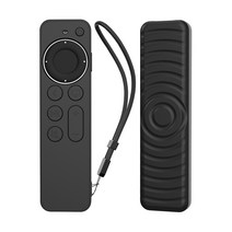 GRAYCO 2021 애플 TV 4K 6세대 리모컨 컬러 풀커버 케이스 BLACK + 손목 스트랩