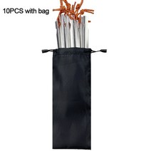 백패킹텐트 비박텐트 반사 로프가 있는 알루미늄 텐트 스테이크 그라운드 네일 18cm 야외 캠핑 하이킹 장비 액세서리, [16] 10PCS Silver withbag