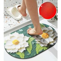 입체발매트 플라워 흡수 주방 빨아쓰는 규조트 3D