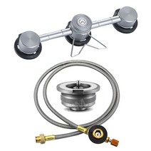 가스 스테이션 용량 확장 어댑터 알루미늄 합금 부탄 이소 변환어댑터 일반 버너와 연결, 3구 연결어댑터+호스+부탄이소 컨버터