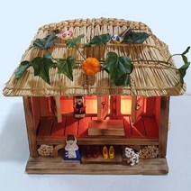 전통 초가집모형/ 36cm 취침등 보조등 미등 선물 초가집 미니어쳐 민속 농촌 인테리어소품 거실 카페 주점