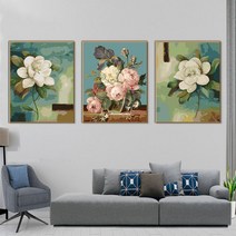 아트미니 22종택1 유화그리기 여인 풍경 꽃 비단잉어 캔버스 대형 수채화 그림그리기, 60x75/3개/컬러밑그림, Q