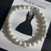 [은초커목걸이] 왕진주 화이트 14mm 목걸이 Princess White Pearl 14mm Necklace