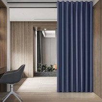 BluCOASTLINE 룸 디바이더 커튼 블랙 프라이버시 커튼 거실/침실/옷장 방 분리기 벽 칸막이 다용도 와이드 암막 커튼 드레이프 너비 3m(10피트) x 높이 2.4m(8피, 10ft wide x 8ft tall