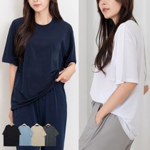 여성 라운드넥 루즈핏 냉감 무지 반팔티 기본핏 선물