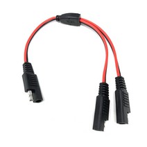 Diy 1 to 2 sae 전원 확장 케이블 어댑터 커넥터 2 핀 빠른 연결 연결 해제 플러그 sae 전원 확장 케이블 18awg 300mm, 검은색