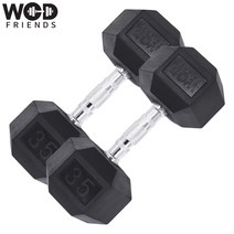 크로스핏 고무 육각 덤벨 아령세트 100LB, 1개