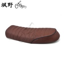 혼다 CG125 쿠션 안장 의자 시트 레트로 커스텀 부품, 스트레이트 그레인 시트백 브라운_L