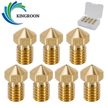 킹룬 KINGROON 12pcs E3D V5 V6 노즐 0.3 0.4 0.5 0.6 0.8 1.0mm 메탈 황동 M6 스레드 3D 프린터 핫 엔드 1.75mm 필라멘트 용, [08] 10mm with opp bag