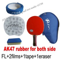 탁구 PALIO 3 성급 탁구 라켓 CJ8000 ak47 고무 스폰지 가방 케이스 탄소 핑퐁, AK47 FL eraser
