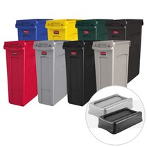 러버메이드 벤티드 슬림짐 휴지통 뉴슬림짐세트/60L 80L 분리수거 쓰레기통, 뉴슬림짐 87L세트, 회색