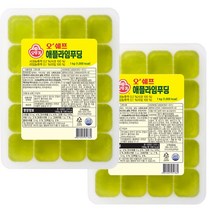 오뚜기 애플라임 푸딩 1kg 대용량 급식용 어린이집간식 디저트 식자재, 2개