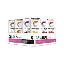 CELSUS 피트니스 드링크 9가지 맛 버라이어티 팩 무설탕 슬림캔 12Floz 12개, 버라이어티 케이스_12 Fl Oz(12개 팩)