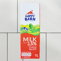 해피반 멸균우유 3.5% 1L 폴란드산 밀크 크림파스타 베이커리 활용 우유, 1개
