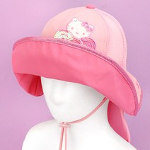 헬로키티 햇볕가리개 초등 아동 여아 소풍 캐릭터 여름 벙거지 챙모자 플랩 탈부착 캠핑햇