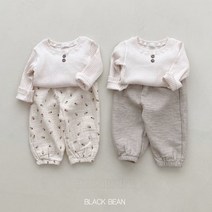 23 봄 베베 버튼 골지티 상하복 세트 아기 데일리 외출복