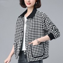 이쁜중년 엄마 자켓 4050 외출룩 하운드체크 재킷 캐주얼