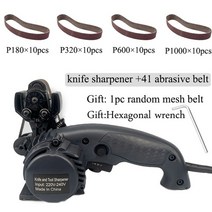 전동칼갈이 그라인더 정육점 나이프 연마기 칼가는기계 업소용 샤프너 work sharpen electric knife sharpener belt 오비탈 샌더 diy 연마 조정, 41 벨트 세트, 영국 플러그
