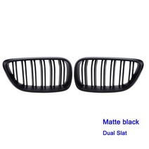 [호환] 광택 블랙 매트 블랙 키드니 프론트 범퍼 그릴 레이싱 공기 흡입구 그릴 bmw 2 시리즈 f22 f23 f87 m2 자동차 액세서리에 적합, 매트 블랙 듀얼, 2. 색깔: 매트 블랙 듀얼