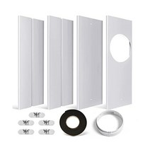 AC 유닛용 커플러 조절식 윈도우 씰이 있는 욜샤이 휴대용 에어컨 윈도우 키트 배기 호스용 슬라이딩 AC 벤트 키트 5인치 덕트에 적합 길이 17인치-60인치 사용, 5.9 Inches