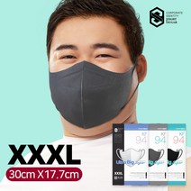 에이트슈가 울트라빅슈가 KF94 새부리형 마스크 XXXL 특특대형, 그레이, 100매, 1개입