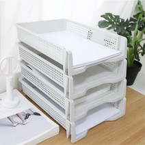 적층형 A4 용지 보관함 서류함 이면지함 1단 사무비품 파일수납함 문서정리 정리대 서류수납함 정리함, 가로그레이
