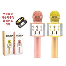 마이크 블루투스마이크 음성변조 캠핑 송년회 mt 동호회 휴대용마이크 야유회마이크 MT마이크 무선마이크, 골드