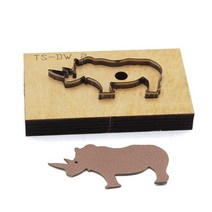 일본 스틸 블레이드 규칙 다이 컷 펀치 들어온다 동물 공룡 절단 금형 나무 가죽 커터, 09 Rhinoceros