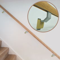 핸드레일 벽부형 1M 2M 3M 4M 계단 안전 손잡이, 브라켓4개+마감캡2개, 1개