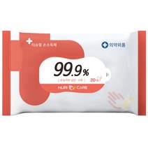 누리케어 99.9% 항균 손소독 물티슈 휴대용 20매