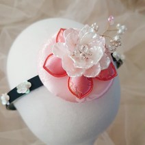 꽃잎 비즈 배씨 한복 머리띠