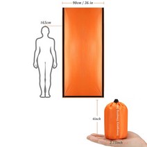 비비색 1인용 텐트 백팩킹 비박텐트 2인용텐트 야외 생활 Bivy 비상 침낭 열 보온 방수 마일 라 응급 처치, 01 주황색, 1개