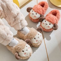 귀여운 양머리 슬리퍼 실내화 캐릭터 아동 털신 따뜻한 겨울 신발 층간소음