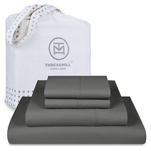 Threadmill 100% 수피마 면 시트 캘리포니아 킹 사이즈 침대용 1200수 4피스 아이보리 침대 시트 세트 5성급 호텔 품질 신축성 있는 딥 포켓 493099