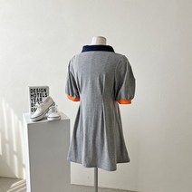 오슈 여성 유니크한 배색 디자인 픽턱 러블리 미니원피스