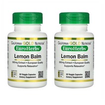 캘리포니아골드뉴트리션 CGN 레몬밤 추출물 500mg 식물성캡슐 60정 Lemon Balm Extract, 1, 1개
