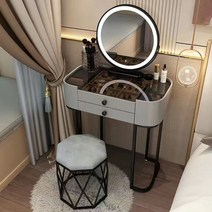 화장대 침실 현대적인 심플하고 가벼운 고급 소형 아파트 핑크 북유럽 슬레이트 무료 설치, 37 유리 탁상용 60cm + 스마트 거울 + 새 둥지