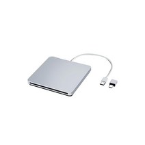 VersionTECH. 외장 CD 드라이브 DVD 플레이어 휴대용 PC 드라이브 USB TypeC Macbook Pro / Air iMAC Windows / Linux / Mac OS 지원 실버