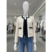 [나이스클랍] 테잎 장식 라운드넥 트위드 자켓 A231PWJ105(2300058)