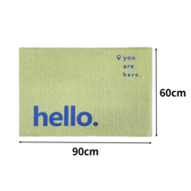 하유 코일 현관 발매트 60 x 90cm 미끄럼방지 PVC 베란다 코일 매트, Hello 그린