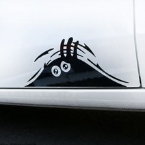 JSTAR 차량용 데칼스티커 빼꼼 유령 스티커 인테리어용품 기스가림 귀여운 데칼 포인트 인테리어 랩핑, 블랙 / 대