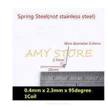 10Pcs 0.3 0.4 0.5 0.6 0.7 0.8mm 스프링 스틸 또는 304 스테인레스 소형 V 형 코일 비틀림 90 135 175 180 degree, 10 0.4x2.3x95degree