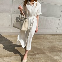 데일로엔 A라인 카라 롱 원피스