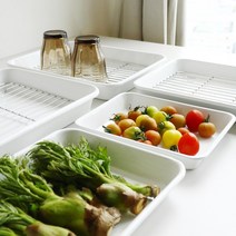 노다호로 법랑 바트채망세트 트레이 사각쟁반 (채망포함), LL(15호)+채망