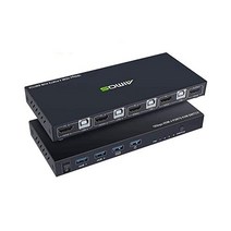 KVM 스위치 HDMI 4 포트 박스 AIMOS 2.0 스위처는 무선 키보드 마우스 연결을 지원하고 USB 허브 포트를 사용하여 UHD 4K 60Hz 3D 1080P 지원