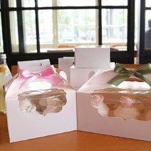 [렛츠베이킹] 머핀창박스(4구/화이트), 머핀창박스(4구/화이트)50개입