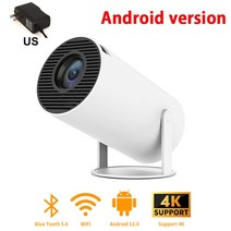 미니빔프로젝터 프로젝트 가정용 휴대용 캠핑용 샤오미 HY300 4K 스마트 안드로이드 11 와이파이 미니 블루투스 200 안시 홈 삼성 애플 휴대폰 영화 1080P, 9.미국 안드로이드 버전