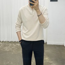 아도르클래식 파울로 V넥 3컬러 헨리넥 니트 긴팔티